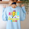Kindergarten ABCD Rocks Teacher Student Back To School Women's Sweatshirt Back Print Light Blue Kindergarten ABCD Rocks Teacher Student Back To School Women's Sweatshirt Back Print Light Blue