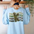 Kindergarten Camo Camouflage Boy Teacher Back To School Women's Sweatshirt Back Print Light Blue Kindergarten Camo Camouflage Boy Teacher Back To School Women's Sweatshirt Back Print Light Blue