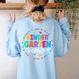 Kindergarten Crew Back To School Kindergarten Teacher Kids Women's Sweatshirt Back Print Light Blue