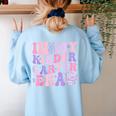 In My Kindergarten Era Teacher Kids Back To School Kinder Women's Sweatshirt Back Print Light Blue In My Kindergarten Era Teacher Kids Back To School Kinder Women's Sweatshirt Back Print Light Blue