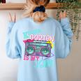 Kindergarten Is My Jam Cute Teacher Shirt 80's 90's Styl Women's Sweatshirt Back Print Light Blue Kindergarten Is My Jam Cute Teacher Shirt 80's 90's Styl Women's Sweatshirt Back Print Light Blue