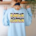 Kindergarten Pencil First Day Of School Teacher Toddler Kids Women's Sweatshirt Back Print Light Blue