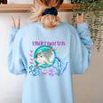 Kindergarten Teacher Dolphin Ocean Life Teaching Team Spirit Women's Sweatshirt Back Print Light Blue Kindergarten Teacher Dolphin Ocean Life Teaching Team Spirit Women's Sweatshirt Back Print Light Blue