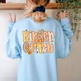 Kindergarten Teacher Fall Pumpkin Autumn Cute Women's Sweatshirt Back Print Light Blue Kindergarten Teacher Fall Pumpkin Autumn Cute Women's Sweatshirt Back Print Light Blue
