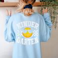 Kindergarten Teacher First Day Of Kinder Back To School Women's Sweatshirt Back Print Light Blue Kindergarten Teacher First Day Of Kinder Back To School Women's Sweatshirt Back Print Light Blue