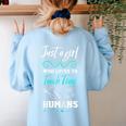Kindergarten Teacher Shirt Humor Preschool Teacher Women's Sweatshirt Back Print Light Blue