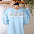 Kindergarten Team Crew Kinder Squad Back To School Teacher Women's Sweatshirt Back Print Light Blue Kindergarten Team Crew Kinder Squad Back To School Teacher Women's Sweatshirt Back Print Light Blue
