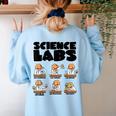 Labrador Retriever Science Labs Dog Lover Teacher Women's Sweatshirt Back Print Light Blue