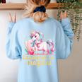 LEARNING IS MAGICAL TEACHER UNICORN BACK TO SCHOOL UNICORN Women's Sweatshirt Back Print Light Blue LEARNING IS MAGICAL TEACHER UNICORN BACK TO SCHOOL UNICORN Women's Sweatshirt Back Print Light Blue