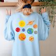 Learning Is Out Of This World Science Teacher Planets Women's Sweatshirt Back Print Light Blue Learning Is Out Of This World Science Teacher Planets Women's Sweatshirt Back Print Light Blue