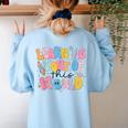 Learning Is Out Of This World Solar System Science Teacher Women's Sweatshirt Back Print Light Blue Learning Is Out Of This World Solar System Science Teacher Women's Sweatshirt Back Print Light Blue