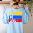 Leer Es Poder Colombian Spanish Teacher Maestra Colombia Women's Sweatshirt Back Print Light Blue Leer Es Poder Colombian Spanish Teacher Maestra Colombia Women's Sweatshirt Back Print Light Blue