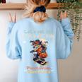 Let's Eat Kids Grammar Werewolf Halloween Teacher Women's Sweatshirt Back Print Light Blue Let's Eat Kids Grammar Werewolf Halloween Teacher Women's Sweatshirt Back Print Light Blue