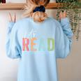 Let's Read Book Nerd Reading Book Lover Librarian Teacher Women's Sweatshirt Back Print Light Blue Let's Read Book Nerd Reading Book Lover Librarian Teacher Women's Sweatshirt Back Print Light Blue