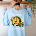 Let's Taco Bout Learning Back To School Teacher Kids Women's Sweatshirt Back Print Light Blue