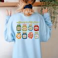 Library Is My Jam Librarian Appreciation Reading Teacher Women's Sweatshirt Back Print Light Blue Library Is My Jam Librarian Appreciation Reading Teacher Women's Sweatshirt Back Print Light Blue