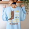 Line Dancing Choreographed Group Dancer Dance Teacher Women's Sweatshirt Back Print Light Blue