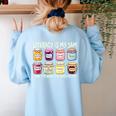 Literacy Is My Jam And I'm Here To Spread Literacy Teacher Women's Sweatshirt Back Print Light Blue Literacy Is My Jam And I'm Here To Spread Literacy Teacher Women's Sweatshirt Back Print Light Blue