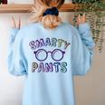 Little Mr Miss SMARTY PANTS Graduation Alumni Teacher Women's Sweatshirt Back Print Light Blue