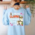 Llama Learning Teachers Students Alpaca Lover Back To School Women's Sweatshirt Back Print Light Blue Llama Learning Teachers Students Alpaca Lover Back To School Women's Sweatshirt Back Print Light Blue