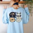 Llama Shirt English Teacher School Student ESL Joke Women's Sweatshirt Back Print Light Blue Llama Shirt English Teacher School Student ESL Joke Women's Sweatshirt Back Print Light Blue