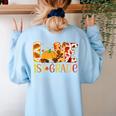 Love First Grade Happy Fall Thanksgiving Women 1st Teacher Women's Sweatshirt Back Print Light Blue Love First Grade Happy Fall Thanksgiving Women 1st Teacher Women's Sweatshirt Back Print Light Blue