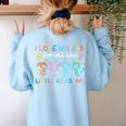 I Love My Job For All The Little Reasons Teacher Women's Sweatshirt Back Print Light Blue