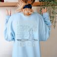 I Love Math And Cats Cat Lover Science Teacher Student Women's Sweatshirt Back Print Light Blue