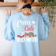 I Love Math Cats And Coffee Heart Mathematics Teacher Women's Sweatshirt Back Print Light Blue I Love Math Cats And Coffee Heart Mathematics Teacher Women's Sweatshirt Back Print Light Blue