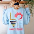 Love Montessori Education Math Teacher Women's Sweatshirt Back Print Light Blue Love Montessori Education Math Teacher Women's Sweatshirt Back Print Light Blue