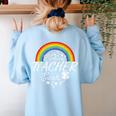 Luckiest Teacher Ever Rainbow- St Patricks Day Teacher Women's Sweatshirt Back Print Light Blue Luckiest Teacher Ever Rainbow- St Patricks Day Teacher Women's Sweatshirt Back Print Light Blue