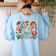 Maestra Flowers Spanish Teacher Cinco De Mayo Women's Sweatshirt Back Print Light Blue Maestra Flowers Spanish Teacher Cinco De Mayo Women's Sweatshirt Back Print Light Blue