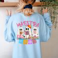 Maestra Pantasmas Conchas Teacher Mexican Halloween Women's Sweatshirt Back Print Light Blue Maestra Pantasmas Conchas Teacher Mexican Halloween Women's Sweatshirt Back Print Light Blue