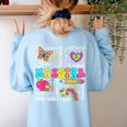 Maestra Spanish Teacher Back To School Maestra De Espanol Women's Sweatshirt Back Print Light Blue