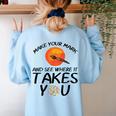 Make Mark Paintbrush International Dot Day Art Teacher Women's Sweatshirt Back Print Light Blue