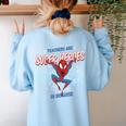 Marvel Spider-Man Teachers Are Super Heroes Women's Sweatshirt Back Print Light Blue Marvel Spider-Man Teachers Are Super Heroes Women's Sweatshirt Back Print Light Blue