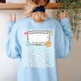 Matching Group Halloween Teacher Composition Book Notebook Women's Sweatshirt Back Print Light Blue Matching Group Halloween Teacher Composition Book Notebook Women's Sweatshirt Back Print Light Blue