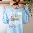 Matching Teachers Last Day Of School Teacher Besties Women's Sweatshirt Back Print Light Blue