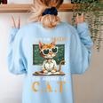 I Did The Math The Answer Is Cats Math Cat Teacher Women's Sweatshirt Back Print Light Blue I Did The Math The Answer Is Cats Math Cat Teacher Women's Sweatshirt Back Print Light Blue