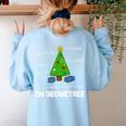 Math Geometry Christmas Tree Geometree Teacher Women's Sweatshirt Back Print Light Blue