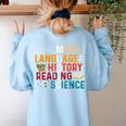 Math Language History Reading Science Music Teacher Women's Sweatshirt Back Print Light Blue Math Language History Reading Science Music Teacher Women's Sweatshirt Back Print Light Blue