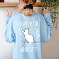Math Nerd Math Teacher Cat Lover I Love Math And Cats Women's Sweatshirt Back Print Light Blue Math Nerd Math Teacher Cat Lover I Love Math And Cats Women's Sweatshirt Back Print Light Blue