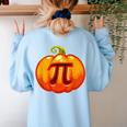 Math Teacher Halloween Costume Pumpkin Pi Pun Pie Men Women's Sweatshirt Back Print Light Blue