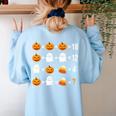 Math Teacher Halloween Equation Pumpkin Ghost Candy Corn Women's Sweatshirt Back Print Light Blue Math Teacher Halloween Equation Pumpkin Ghost Candy Corn Women's Sweatshirt Back Print Light Blue
