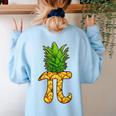 Math Teacher Hawaiian Shirts Pineapple Pi Day Symbol Women's Sweatshirt Back Print Light Blue