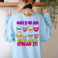 Math Teacher My Jam Here To Spread Mathematics Humor Women's Sweatshirt Back Print Light Blue