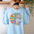 Math Is Tough But So Are You Back To School Math Teacher Kid Women's Sweatshirt Back Print Light Blue