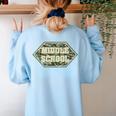 Middle School Camo Retro Back To School Teachers Women's Sweatshirt Back Print Light Blue Middle School Camo Retro Back To School Teachers Women's Sweatshirt Back Print Light Blue
