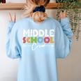 Middle School Crew Retro Teacher Student Vintage Women's Sweatshirt Back Print Light Blue Middle School Crew Retro Teacher Student Vintage Women's Sweatshirt Back Print Light Blue