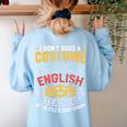 Middle School English Teacher Halloween Costume For Men Women Women's Sweatshirt Back Print Light Blue